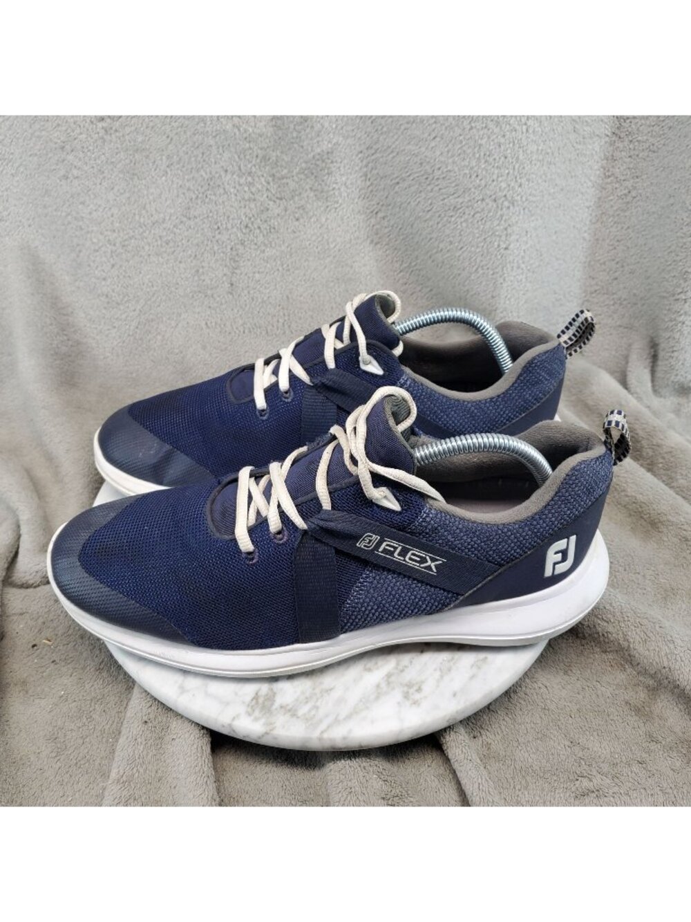 Footjoy Shoes Mens Size 9 Navy Blue Textile Flex Golf Shoes *Read*